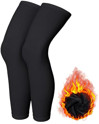 Sport Armlinge Beinlinge Radsport Beinstulpen Thermo Sport Beinlinge Knielinge Kompression Anti-Rutschen,Winter Warm Knieschützer für Radfahren,Basketball, Laufen, Outdoorarbeit Herren/Damen (1, L)