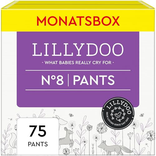 LILLYDOO hautfreundliche Pants, Größe 8 (19+ kg), Monatsbox (75 Stück)
