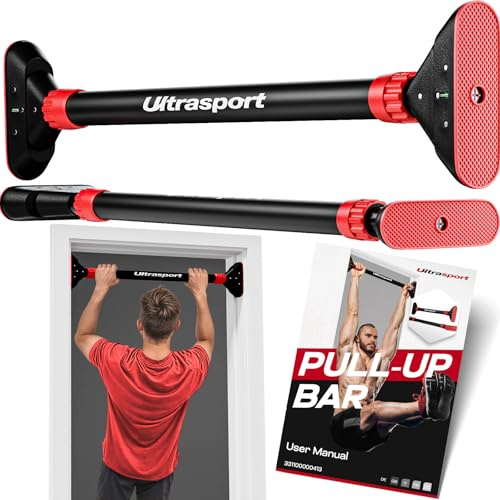 Ultrasport Barra de dominadas para colgar sin taladrar hasta 200 kg, barra de dominadas, barra de puerta para dominadas, barras de dominadas