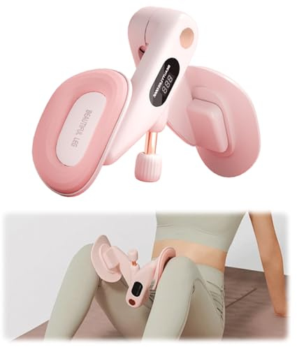 WRQIOO Inner Thigh & Pelvic Floor Exercise Devices for Women, Thigh Exerciser, Rechargeable Leg Inner Thigh Master, LED Counter Pelvic Floor Strengthener, 360°Adjustable Leg Kegel Pelvic Floor Trainer