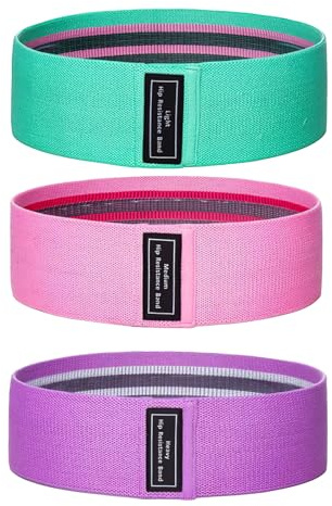 Lotnery Fabric Resistance Bands, Exercise Bands Set of 3 with Non-Slip Design for HIPS & Glutes, Workout Fitness Bands for Hips & Glute, Women/Men/Beginners/Yoga, Strength Training