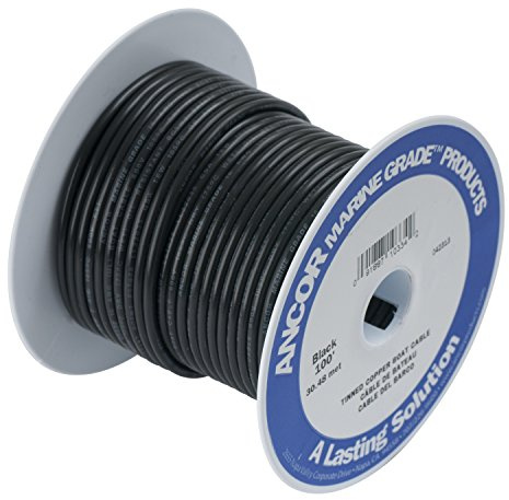Ancor 102099 Marine Grade Electrical Primary Tinned Copper Boat Wiring (16-Gauge, Black, 1000-Feet)