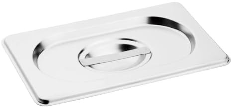 Vogue K972 Stainless Steel 1/4 Gastronorm Lid Cover Top Food Storage, Silver