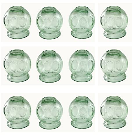 Cupping glass XXL , ø 7,5 cm 12 Pieces Finger Cupping Made of Glass (Fire cupping) Vacuum Massage New