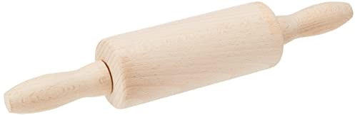 Zenker Mini mattarello Girevole, per Pasticceria, Dolci, Biscotti, Pasta, Materiale in Legno di faggio, Maniglie ergonomiche, Dimensioni 24x4,5 cm, Parte Funzionale 11 cm