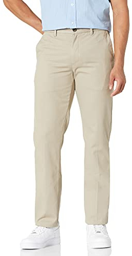 Amazon Essentials Herr Slim-Fit Skrynkelbeständig platt framsida Chino-byxa, kaki brun, 34 B x 29 L