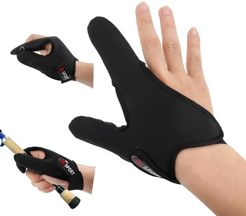 LA HAUTE Guantes de protección de la pesca de la parada de los dedos Accesorios de la pesca Casting Guantes de pesca