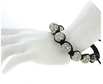 Gem Stone King Adjustable Bracelet For Women with 13mm Heavy Disco Ball Style Beads