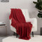 CREVENT Plaid décoratif en Tricot, Doux, Chaud, Confortable, léger pour Maison, canapé, Chaise, lit - pour Printemps, été, Automne - 127 x 152 cm, Rouge