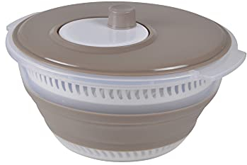 Erroroso per insalata retrattile in plastica, 28 x 15 cm, colore: tortora