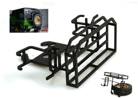 LESU Porte-pneus de secours en métal pour voiture Crawler 1/10 pour télécommande de porte-bagages DIY pièces de rechange pour véhicules tout-terrain