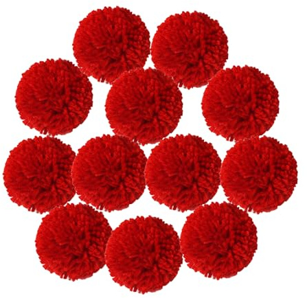 XFYUZR Yarn Pom Poms for Hats Giant Pom Pom Ball 8CM-3INCH Party Supplies Handmade Craft Decorative Accessories (Red)