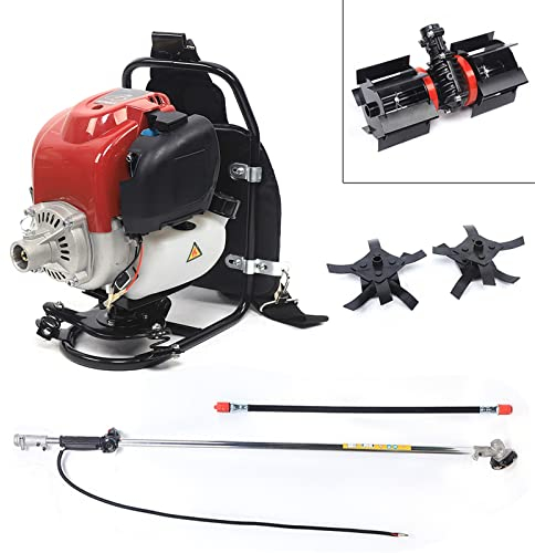 ROGONPDK 35.4CC Benzin Motorsense Profi Benzin Motorsense 4 Takt Profi Rucksack Benzin Motorsense Rückentragbare Benzin Motorsense Rasentrimmer Freischneider