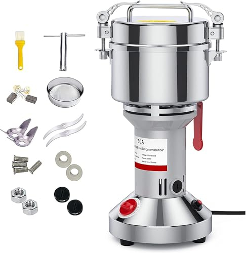 WXFKLDJ Macinino Elettrico per Cereali 3000W Polverizzatore in Acciaio Inossidabile Ad Alta velocità 750G Tipo Verticale Macinaspezie Commerciale Macinacaffè A Secco per caffè Erbe Mais Arachidi