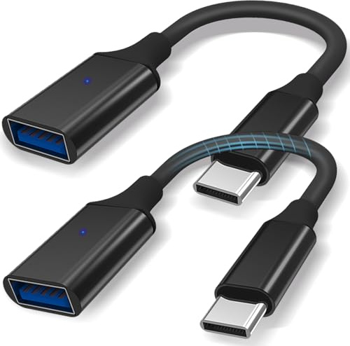 OITYEUF USB C to USB 3.0 Adapter 2 Pack, Type C Male to USB Female OTG Cable Thunderbolt to USB Adapter Compatible for iPhone 16 15 Pro Max iPad MacBook Pro/Air 2023 2022 M1 M2 Galaxy S23 S22 Note 10