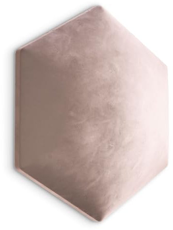 Muralo Samt Wandkissen Hexagon Stoff Polsterpaneel Schlafzimmer Wohnzimmer Bett Wandpolster Bettkopfteil Lendekissen Modern Luxus Gepolstert Magic Velvet (Hellrosa, Br.26cm x Hö.30cm)