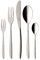 Villeroy & Boch SoftWave Tafelbesteck 60-teilig, Besteck-Set für 12 Personen, Gabeln Messer und Löffel mit geschwungenem Griff, Spülmaschinenfest & Rostfrei, 18/10 Edelstahl, Silber