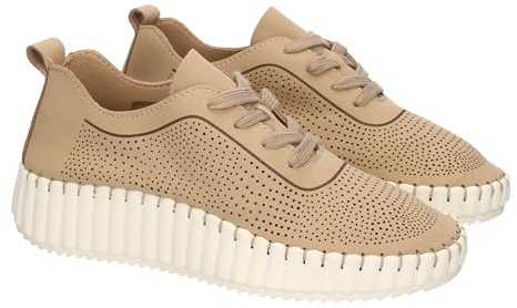 Zapatillas Casual para Mujer, Comdodas y Elegantes, Diseno Moderno Calado, Dia a Dia con Cierre de Cordoneras, Ideales para Primavera-Verano.