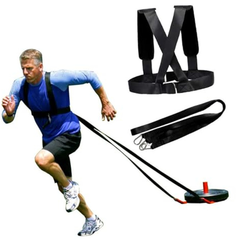 GOOHOCHY Cinturón Soporte Correr Resistente con Banda de Entrenamiento de Peso Arnés con Hebilla y D-Ring para Entrenamiento de Fuerza y Velocidad Apto para Baloncesto y Fútbol Material
