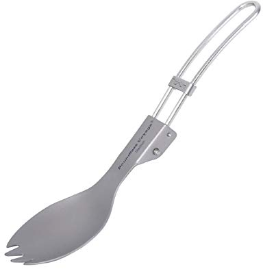 iBasingo Titane Cuillère Pliante Fourchette Spork Camping en Plein Air Couverts Légers Vaisselle Portable Ustensiles De Voyage