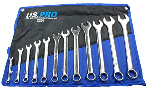 US PRO 11pc Imperial/SAE/AF Combination Spanner Wrench Set 3/8 - 1 2201