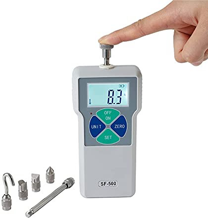 Beslands SF-500 Medidor de fuerza digital Push and Pull Tester Dinamómetro Presión LCD Medidor de empuje de alta precisión Instrumentos de medición Simple Portable (2N-500N)