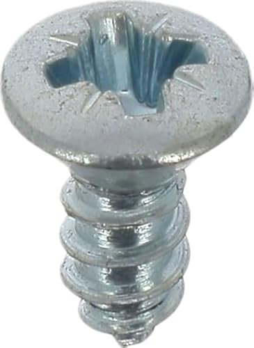 Restagraf - Vis à Tôle - Tête Fraisée Bombée Pozidrive - Acier Zingué Blanc - Standard DIN 7983 - Fixation Carrosserie - Réf. 601 - Sachet de 60