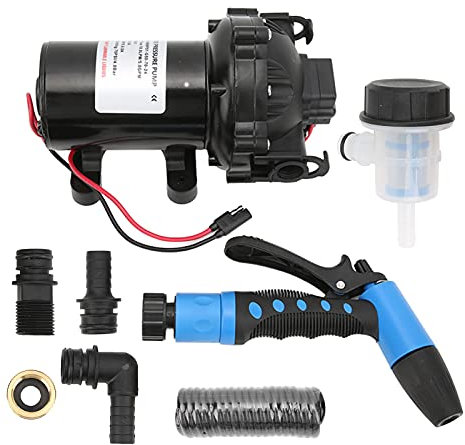 KIMISS 5GPM Washdown Pump Kit for RV Marine Boat, 24V Deck Wash Pump with 70PSI & 137.8ft Head, Water Spray System