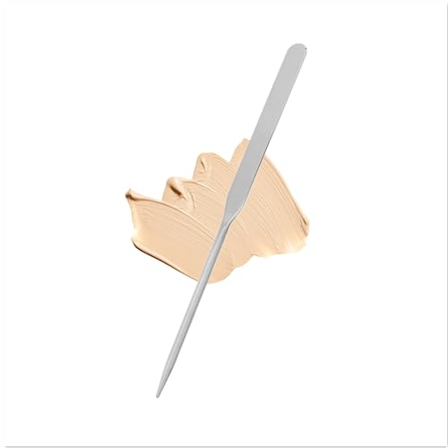 Yinhing Foundation Spatula, Stainless Steel Makeup Mixing Palette Liquid Spatula, Ergonomic Nail Art Makeup Stirring Rod for Makeup Art
