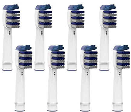 8 testine di ricambio compatibili con spazzolini elettrici OralB Tri-Zone e Braun