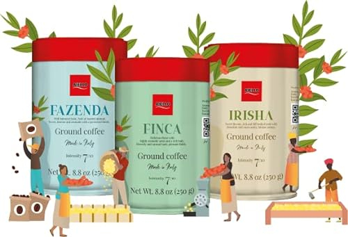 CAFFE' AIELLO - Tris di Lattine in Alluminio - 100% ARABICA 3X250 Gr - Macinato in Atmosfera Protettiva - Made in Italy