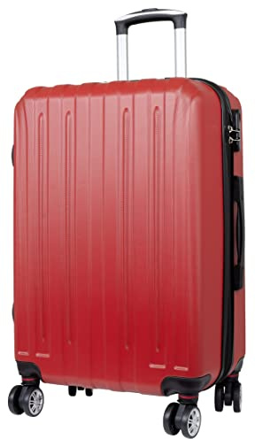 Trendyshop365 Koffer-Set 3-teilig Hartschale Dallas 4 Räder Zahlenschloss Rot