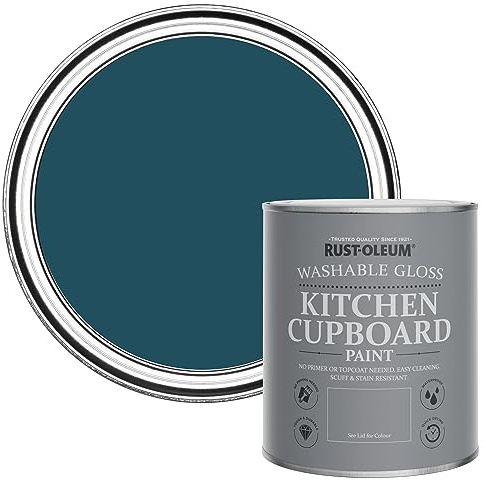 Rust-Oleum Blue Kitchen Cupboard Paint in Gloss Finish - Commodore Blue 750ml
