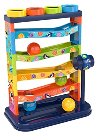 Kids Rolling Ball Drop Toy for Babies Toddlers 5 Layer Tower Run with Swirling Ramps & 4 Balls Educational Development Toys Kids Rolling Ball Drop Toy for Babies Toddlers 5 Layer Tower Run wi