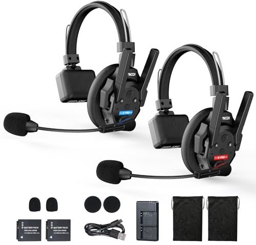 SYNCO XTALK Wireless Intercom Headset, XPRO2 2.4GHz Full Duplex Wireless Headset with 24h 500m Real-time Monitoring Communication System