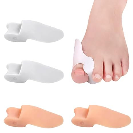 Naapesi 4 Pezzi Separatore Dita Piede, Distanziatore Alluce Valgo in Silicone, Divaricatore Alluce Valgo per Rilassare, Tutore Alluce Valgo Protezione, Gel Bunion Protector Shield, Taglia Unica