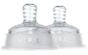 Mepal - Flaschensauger Set Slow Mio - 2-teilig - Anti-Kolik - Spiralförmiges Design verhindert Verstopfungen - Medizinisches Silikon - Helder