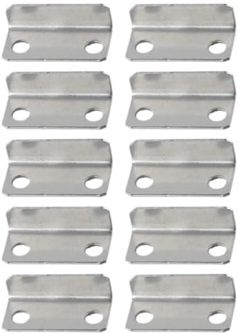 XUXPFJ Plaque de gâche de tiroir, 10 pièces, Plaque de gâche de Verrouillage de tiroir, Remplacement en métal for Maison/Bureau, Angle Droit, Ton Argent