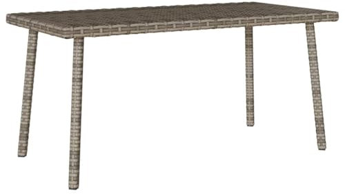 LAPOOH Garten-Couchtisch Rechteckig Grau 80x40x37 cm Poly Rattan, Balkontisch, Terrassen Tisch, Terrassentisch, Esstisch Garten, Gartentisch, Gartenesstisch, Gartenmöbel -4104057