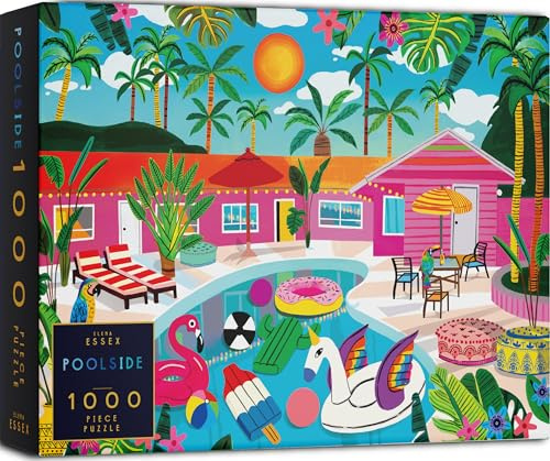 Elena Essex Jigsaws 1000 Pieces for Adults - Poolside, Puzzles for Adults, Adult Puzzles, Colourful Summer Holiday Swimming Pool Puzzle, Size 50x70cm