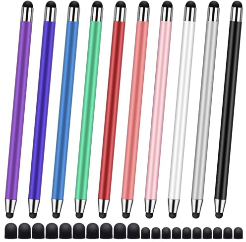 10Pack Stylus Pen,Stylus Pens for Touchscreen, 2-in-1High Precision and Sensitivity Stylus Pen for iPad,iPhone,Smartphones,Android and Tablets,All Universal Touch Screen Devices(10Stylus Pen+20 Tips)