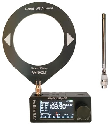 Upgraded SI4732 Mini Radio, ATS MINI V4 Pocket Shortwave Radio, with Built-in Headphone Amplifier and Hi-Z, Exquisite Metal Shell, Portable AM/FM/LSB/USB All Band Receiver for Outdoors and Daily use