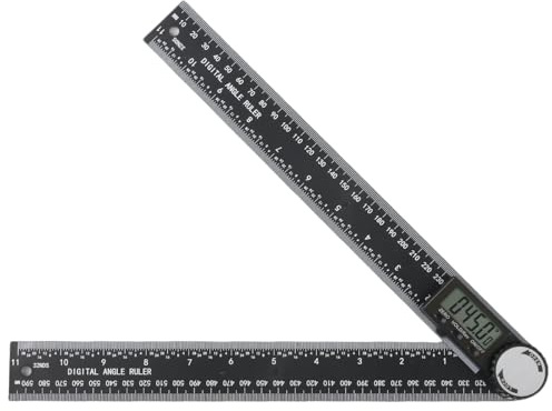 Digital Angle Finder Protractor, 2-in-1 Electronic Inclinometer & Ruler (300mm/11.8 inch), LCD Display Angle Measure Tool with Zero & Lock Function for Woodworking, Carpentry, Construction & DIY