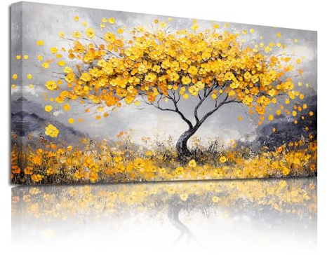 SERIMINO Cuadros Decoracion Salon Modernos, Lienzos Decorativos Grandes, Laminas Decorativas Árbol de la Vida, Pinturas de Flores Artística Dormitorios Comedor Habitación Pasillos 50x100 cm
