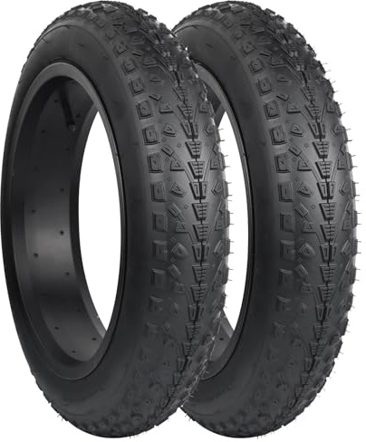 Pneu de Vélo 20x3.0 (76-406) - Pneu de VTT/VTC - Antidérapant, Résistant aux Punctures (Only 2 Tires,No Tubes, Black, 16X3.0)