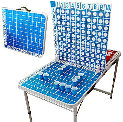 Offizieller Beer Pong Table BattleShots | Schiffe versenken | Premium Qualität | Wasser-und Kratzfest | Aperitif-& Trinkspiel | Partyspiel | OriginalCup®