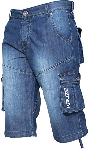 Ze ENZO Short cargo pour homme en denim très résistant pour toutes les tailles