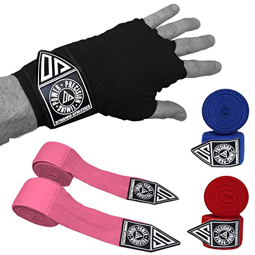 Dynamix Athletics Boxbandagen Vision - 2,50m - Elastische Boxbandagen für MMA Boxen Muay Thai Sparring - Daumenschlaufe und Klettverschluss (Schwarz)