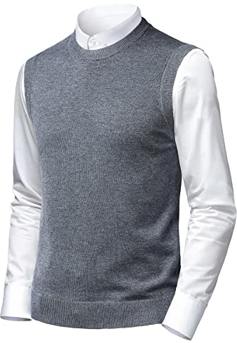 Herothorn Maglione Panciotto Gilet Canotte Sweater Felpa da Uomo Lavorato a Maglia Senza Maniche Smanicato Pullover Maglieria Panciotto
