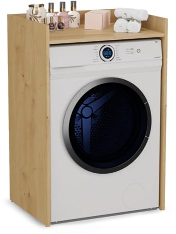 CDF Waschmaschinenschrank für Waschmaschine Wäschetrockner Überbauschrank Badezimmermöbel Midischränke mit Stauraum für Trockner oder Geräte Bad/WC Schrank Eiche Artisan H: 97,5 cm 97,5x64x50cm